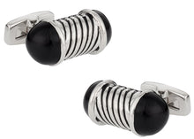 Load image into Gallery viewer, Black Capped Rod Cufflinks
