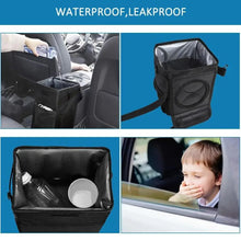 Load image into Gallery viewer, Black Car Trash Can Hanging Seat Back Bag Multi-functional Waterproof Folding  Easy Storage Box For Cars
