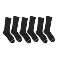 Load image into Gallery viewer, Black Casual Crew Socks 6-Pack

