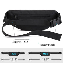 Load image into Gallery viewer, Black Crossbody Fanny Pack Simple Design Belt Bag Canvas Hands Free Travel Bag Sports Workout Durable Lightweight Fanny Packs For Festivals
