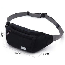 Load image into Gallery viewer, Black Crossbody Fanny Pack Simple Design Belt Bag Canvas Hands Free Travel Bag Sports Workout Durable Lightweight Fanny Packs For Festivals

