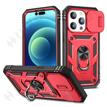 Load image into Gallery viewer, Black Durable Ring Kickstand Case  Design Case For iPhone 11 Pro XS Max 8 7 Plus 360 Full Body Protective Slide Camera Stand Protection Ring Cover Protective Case For iPhone

