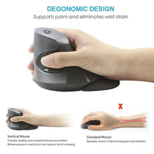 Load image into Gallery viewer, Black Ergonomic Design Vertical Mouse Adjustable DPI Optical Right Hand Mouse Reduce Wrist Pain 6 Buttons Modern Mouse For Computers Laptops PC
