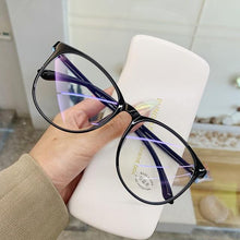 Load image into Gallery viewer, Black Fashion Anti Blue Light Transparent Computer Glasses Lightweight Frames  For Women Men Round Eyewear Round Women Optical Eyewear Frames Vintage Cat Eye
