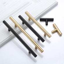 Load image into Gallery viewer, Black Golden Cupboard Handle Brushed Stainless Steel Kitchen Cabinet Door Knob Furniture Drawer Pull Hardware Pulls  Bar Handle  Furniture Handle Drawer Pull Hardware Stainless Steel Kitchen Drawer Pulls Cabinet Handles
