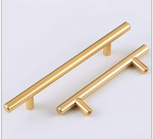 Load image into Gallery viewer, Black Golden Cupboard Handle Brushed Stainless Steel Kitchen Cabinet Door Knob Furniture Handle Drawer Pull Hardware Stainless Steel Kitchen Drawer Pulls Cabinet Handles
