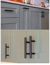 Load image into Gallery viewer, Black Golden Cupboard Handle Brushed Stainless Steel Kitchen Cabinet Door Knob Furniture Handle Drawer Pull Hardware Stainless Steel Kitchen Drawer Pulls Cabinet Handles
