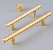 Load image into Gallery viewer, Black Golden Cupboard Handle Brushed Stainless Steel Kitchen Cabinet Door Knob Furniture Handle Drawer Pull Hardware Stainless Steel Kitchen Drawer Pulls Cabinet Handles
