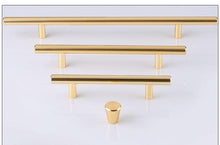 Load image into Gallery viewer, Black Golden Cupboard Handle Brushed Stainless Steel Kitchen Cabinet Door Knob Furniture Handle Drawer Pull Hardware Stainless Steel Kitchen Drawer Pulls Cabinet Handles
