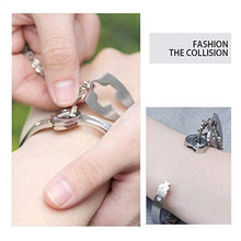 Load image into Gallery viewer, Black Heart Bracelet Choker Set Jewelry Stainless Steel Key Pendant Necklace Women Men Couples Valentines Plated Titanium Matching Puzzle Couple Heart Lock Bracelet And Key Pendant Necklace For Men And Women
