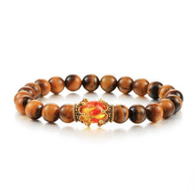 Load image into Gallery viewer, Black Lava Stone Crown Charm Tiger Eye Beads Bracelet For Men Women Braided Bracelets Handmade Adjustable Couple Distance Bracelets Lava Stone Beads Essential Oil Diffuser Adjustable Bracelet With King Queen Crown Charm

