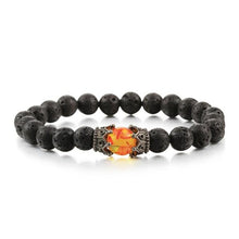 Load image into Gallery viewer, Black Lava Stone Crown Charm Tiger Eye Beads Bracelet For Men Women Braided Bracelets Handmade Adjustable Couple Distance Bracelets Lava Stone Beads Essential Oil Diffuser Adjustable Bracelet With King Queen Crown Charm
