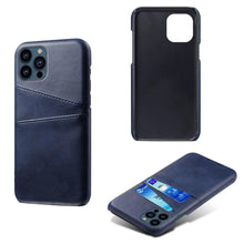 Load image into Gallery viewer, Black Luxury Men Card Holder Case for iPhone Business Classic Leather Wallet Case for iphone 12 13 14 Pro Max Phone Cover PU Leather Wallet Case with Card Pockets Back Cover
