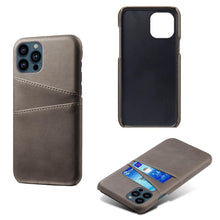 Load image into Gallery viewer, Black Luxury Men Card Holder Case for iPhone Business Classic Leather Wallet Case for iphone 12 13 14 Pro Max Phone Cover PU Leather Wallet Case with Card Pockets Back Cover
