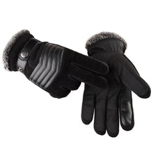 Load image into Gallery viewer, Black Men Leather Touchscreen Gloves Winter Retro Driving Comfortable Warm Gloves Elegant Design Men Fashion Outdoor Gloves Cold Weather Gloves For Cycling &amp; Driving
