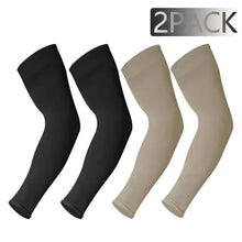 Load image into Gallery viewer, Black Men Unisex Cooling Arm Sleeves Cover Cycling Running Sun Protection Outdoor Activities Hide Tattoos Sleeve Cooling Sports Sleeve For Basketball Golf Football
