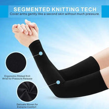 Load image into Gallery viewer, Black Men Unisex Cooling Arm Sleeves Cover Cycling Running Sun Protection Outdoor Activities Hide Tattoos Sleeve Cooling Sports Sleeve For Basketball Golf Football

