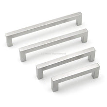 Load image into Gallery viewer, Black Silver Gold Cabinet Handle Square Furniture Hardware Stainless Steel Kitchen Door Knobs Cupboard Wardrobe Drawer Pulls  Square Bar Cabinet Pull Drawer Handle Stainless Steel Modern Hardware For Kitchen And Bathroom Cabinets
