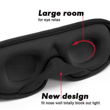 Load image into Gallery viewer, Black  Soft Padded Sleeping Mask For Eyes Lightweight Blindfold Night Mask Modern Adjustable Super Smooth Eye Patch For Sleep
