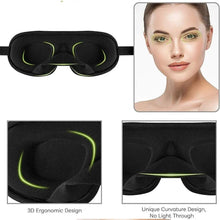 Load image into Gallery viewer, Black  Soft Padded Sleeping Mask For Eyes Lightweight Blindfold Night Mask Modern Adjustable Super Smooth Eye Patch For Sleep
