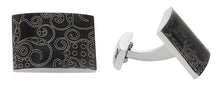 Load image into Gallery viewer, Black Stainless Steel Cufflinks Art
