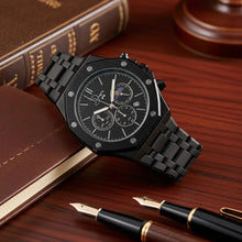 Load image into Gallery viewer, Black Stainless Steel Watch - ChronoLunar All Black by Dapper Watches
