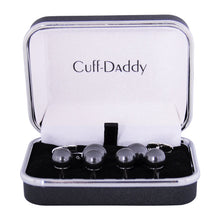 Load image into Gallery viewer, Black Swarovski Pearl Formal Set Cufflinks &amp; Studs
