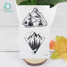 Load image into Gallery viewer, Black Temporary Waterproof Tattoo Sticker Mountains Tree Body Decoration Elegant Stylish Design
