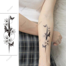 Load image into Gallery viewer, Black Waterproof Temporary Tattoo Sticker Different Design Colorful Fake Tattoo Arm Hand For Halloween Party Womens Mens
