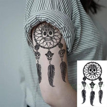 Load image into Gallery viewer, Black Waterproof Temporary Tattoo Sticker Different Design Colorful Fake Tattoo Arm Hand For Halloween Party Womens Mens
