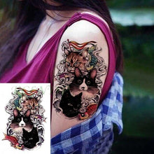 Load image into Gallery viewer, Black Waterproof Temporary Tattoo Sticker Different Design Colorful Fake Tattoo Arm Hand For Halloween Party Womens Mens
