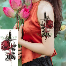 Load image into Gallery viewer, Black Waterproof Temporary Tattoo Sticker Different Design Colorful Fake Tattoo Arm Hand For Halloween Party Womens Mens
