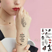 Load image into Gallery viewer, Black Waterproof Temporary Tattoo Sticker Different Design Colorful Fake Tattoo Arm Hand For Halloween Party Womens Mens
