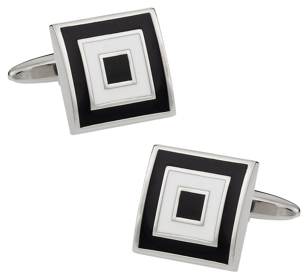 Black White Bullseye Cufflinks