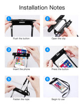 Load image into Gallery viewer, Black White Full View Waterproof Case for Phone Underwater Snow Transparent Swimming Pouch Big Mobile Phone Covers Waterproof Mobile Phone Case Underwater Waterproof Iphone Case
