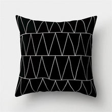 Load image into Gallery viewer, Black White Geometric Cushion Cover Pillowcase Sofa Cushions Decorative Pillow Covers Stripe Pattern Throw Pillow Case Daily Decorations Sofa Throw Pillow Case Cushion Covers Pillowcase Polyester Home Decor Pillow Cases 45x45CM

