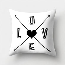 Load image into Gallery viewer, Black White Geometric Cushion Cover Pillowcase Sofa Cushions Decorative Pillow Covers Stripe Pattern Throw Pillow Case Daily Decorations Sofa Throw Pillow Case Cushion Covers Pillowcase Polyester Home Decor Pillow Cases 45x45CM
