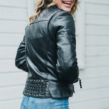 Load image into Gallery viewer, Black Widow - Women's Motorcycle Leather Jacket

