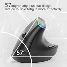 Load image into Gallery viewer, Black Wireless Ergonomic Mouse Vertical 1600 DPI Button Gaming Mouse RGB Optical USB Mice For PC And Laptop 2.4Ghz
