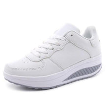 Load image into Gallery viewer, Black Women Sneakers Breathable Waterproof Ladies Sneaker Leather Casual Sport Casual Sports Flat Low Top Sneaker Lace-up Classic Girls Comfortable Women's Sneakers

