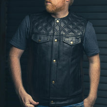Load image into Gallery viewer, Shell Shock Men's Motorcycle Leather Vest (limited edition)

