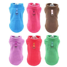 Load image into Gallery viewer, Blank Dog Vest Soft Fleece Clothes For Small Dogs Solid Candy Color Dog T Shirt With Dog Harness Leash Dog Cold Weather Coat Warm Dog Jumpers Soft Fleece Vest Jacket with Leash Ring Costume for Puppy Small Dogs
