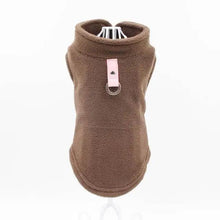 Load image into Gallery viewer, Blank Dog Vest Soft Fleece Clothes For Small Dogs Solid Candy Color Dog T Shirt With Dog Harness Leash Dog Cold Weather Coat Warm Dog Jumpers Soft Fleece Vest Jacket with Leash Ring Costume for Puppy Small Dogs
