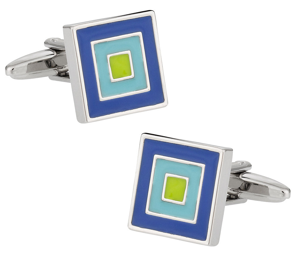 Blue Aqua Square Cufflinks