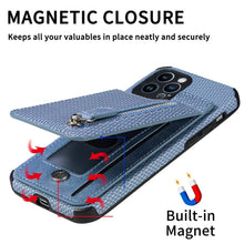 Load image into Gallery viewer, Blue Cards Wallet Leather Phone Case For Iphone 14 Plus 13 12 Mini 11 Pro Max X Xs Xr Men Luxury Business Purse Card Holder Cover  Phone Case With Card Sleeve Men Phone Case

