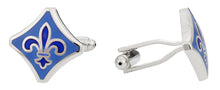 Load image into Gallery viewer, Blue Fleur De Lis Cufflinks

