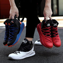 Load image into Gallery viewer, Blue Men High Quality Basketball Sneakers Boys Basket Shoes Autumn High Top Anti-Slip Outdoor Sports Shoes Trainer Professional Anti Slip Sports Sneakers
