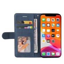 Load image into Gallery viewer, Blue PU Leather Wallet Flip Phone Case Cover For iPhone 13 Pro Max Case Leather Flip Cover iPhone 13 Pro Phone Case For  iPhone 12 Mini 14 11 8 7 6 6s Plus 5 5s Case
