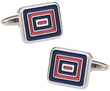 Load image into Gallery viewer, Blue &amp; Red Enamel Cufflinks
