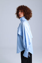 Load image into Gallery viewer, Diva Business Style Blue Organic Cotton Shirt
